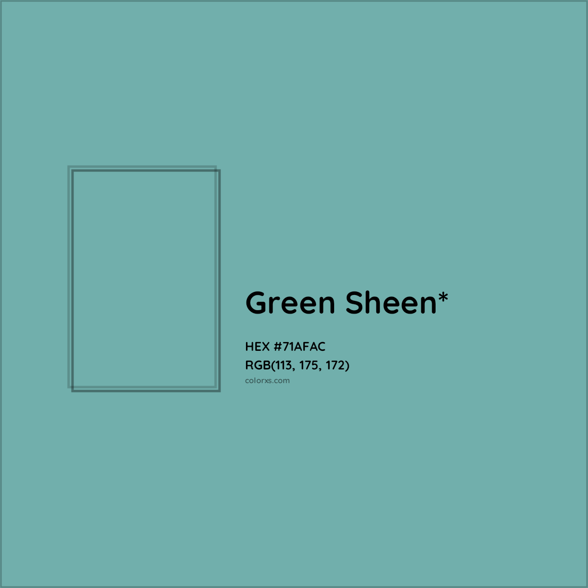 HEX #71AFAC Color Name, Color Code, Palettes, Similar Paints, Images