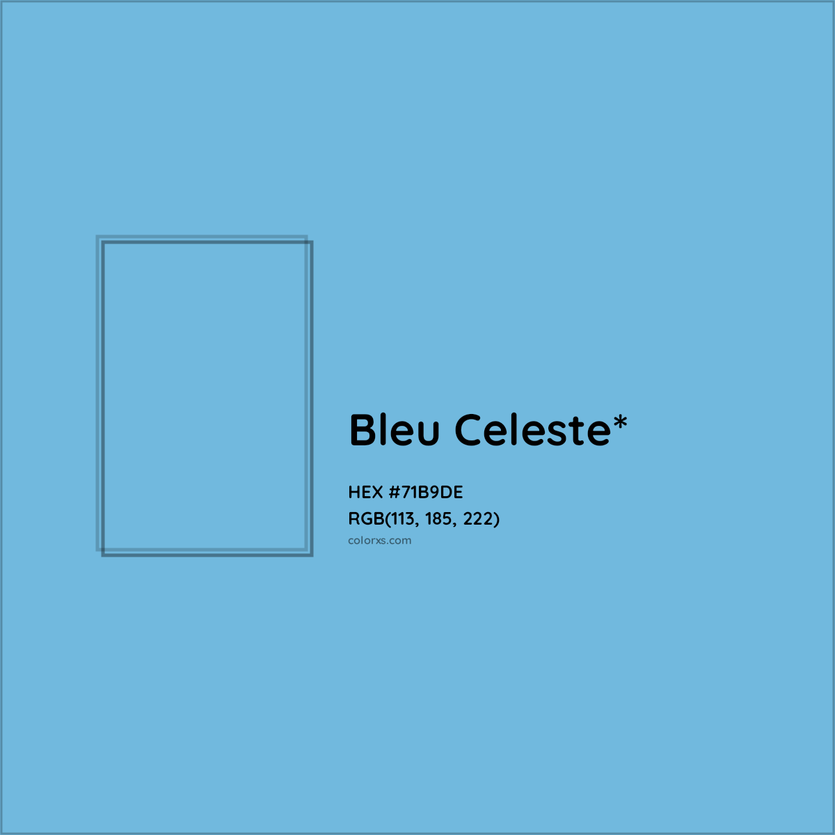 HEX #71B9DE Color Name, Color Code, Palettes, Similar Paints, Images