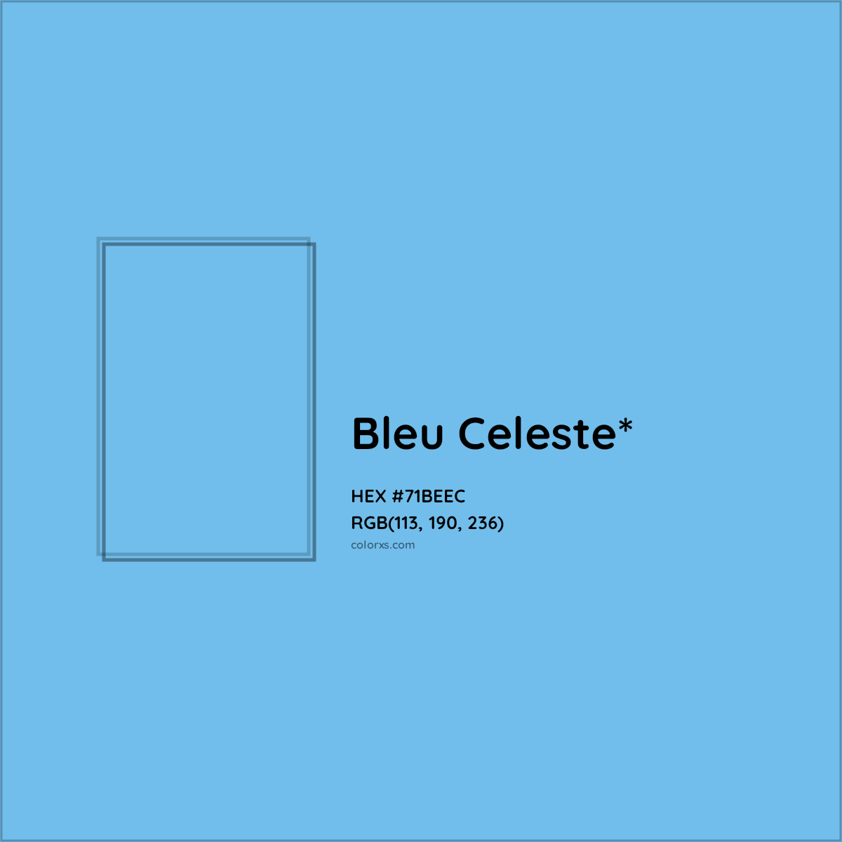 HEX #71BEEC Color Name, Color Code, Palettes, Similar Paints, Images