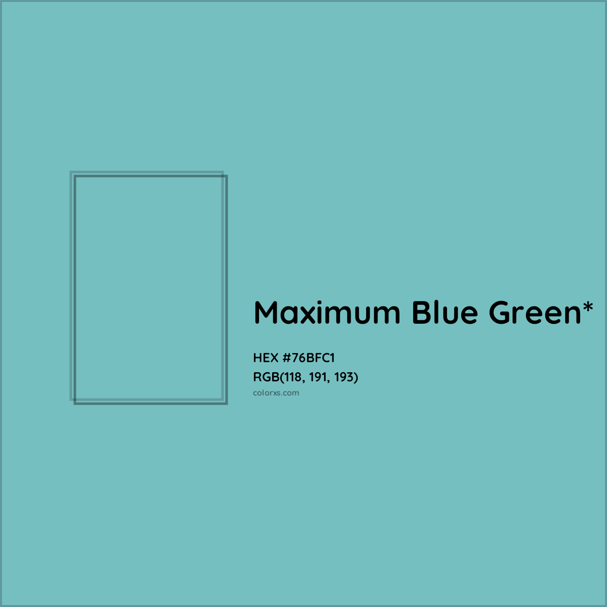 HEX #76BFC1 Color Name, Color Code, Palettes, Similar Paints, Images