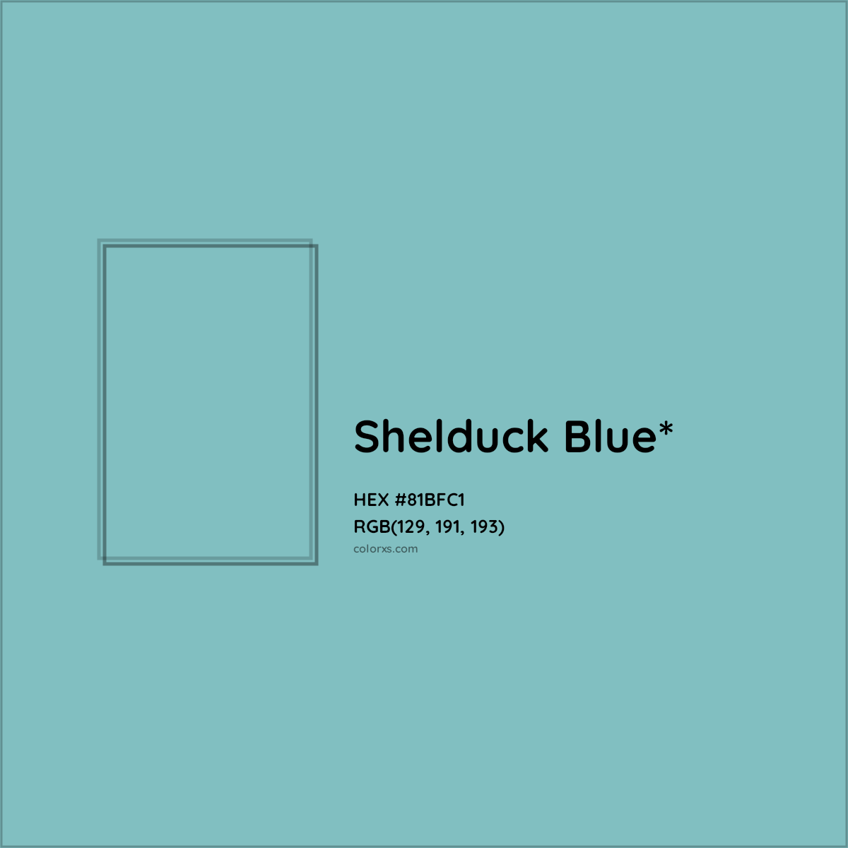 HEX #81BFC1 Color Name, Color Code, Palettes, Similar Paints, Images