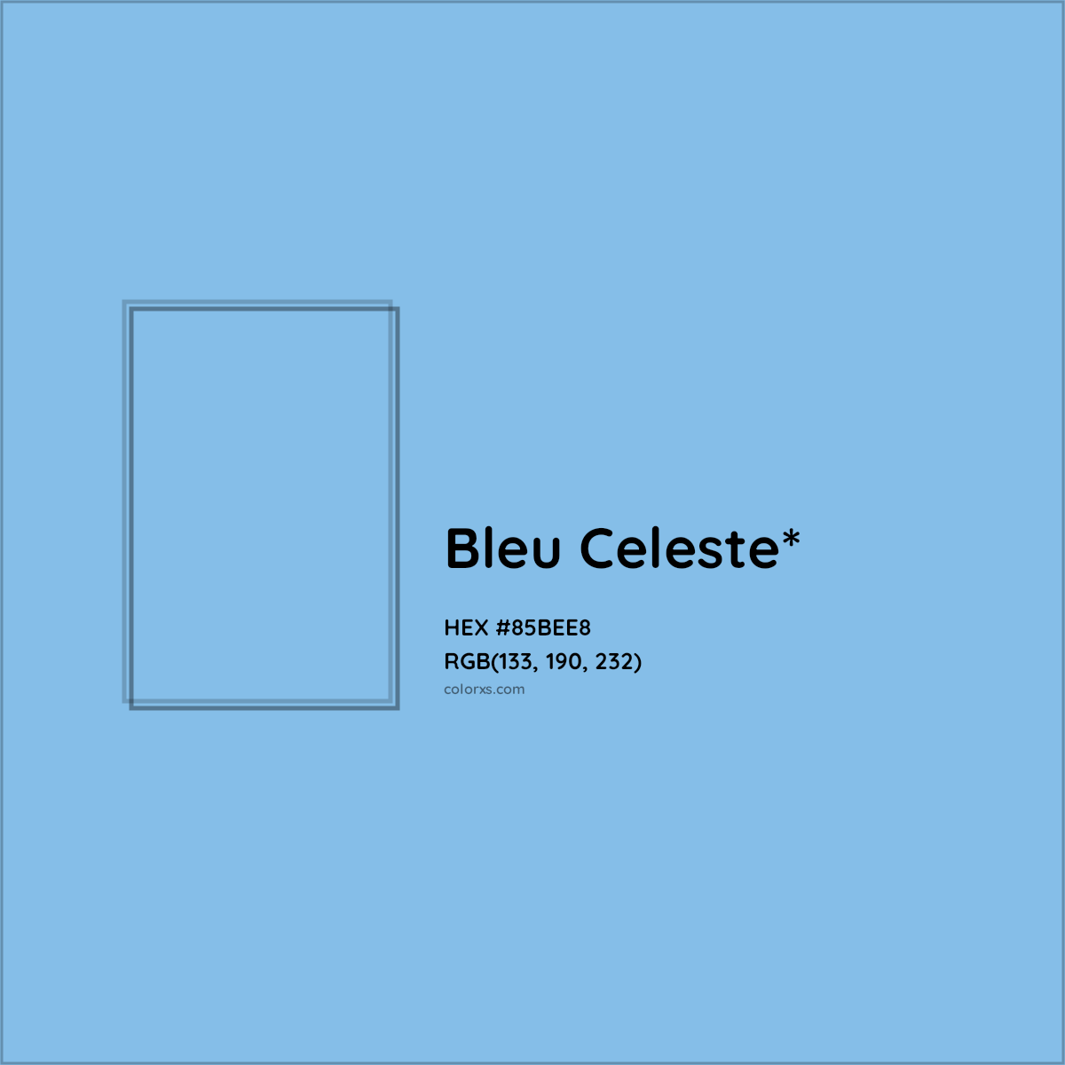 HEX #85BEE8 Color Name, Color Code, Palettes, Similar Paints, Images