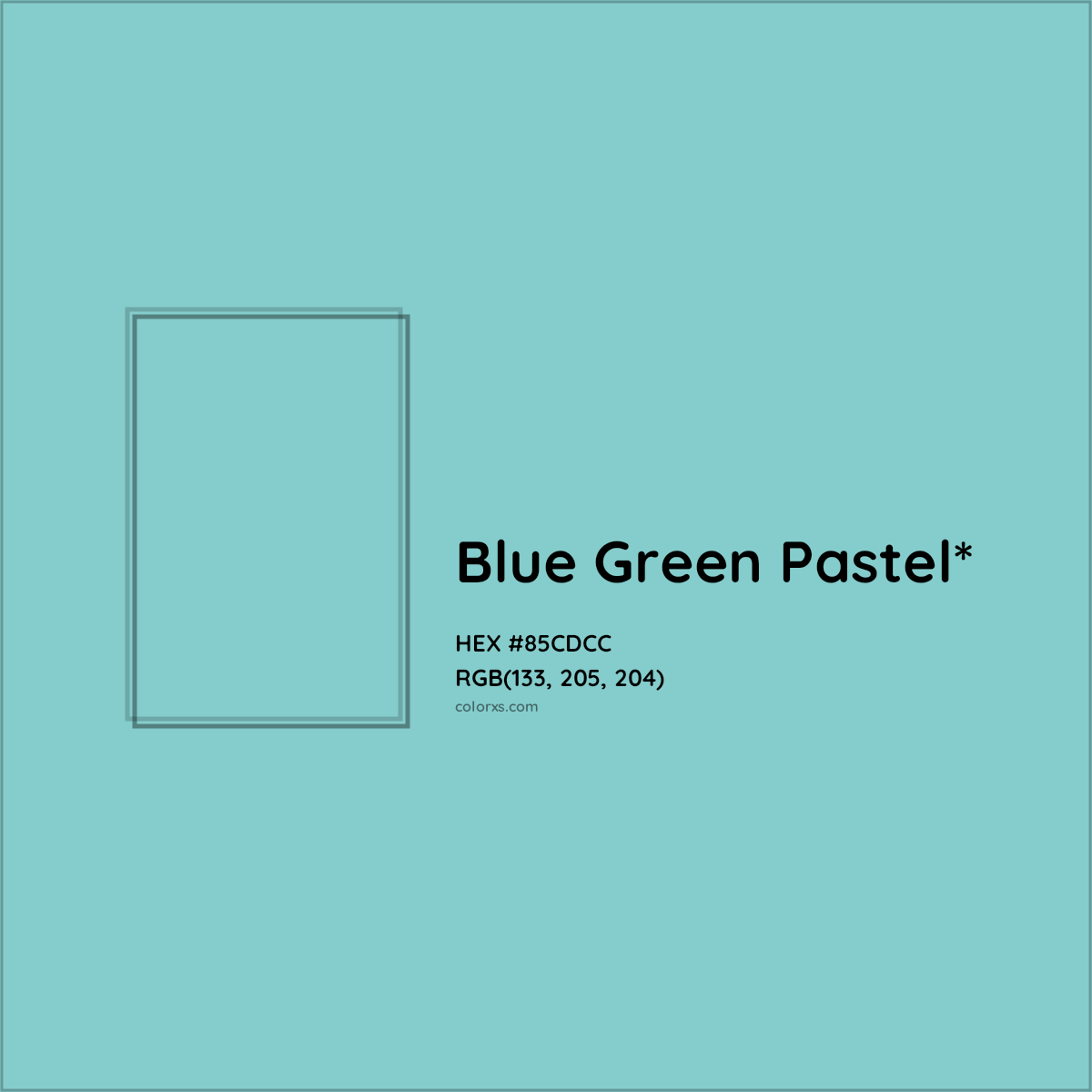 HEX #85CDCC Color Name, Color Code, Palettes, Similar Paints, Images