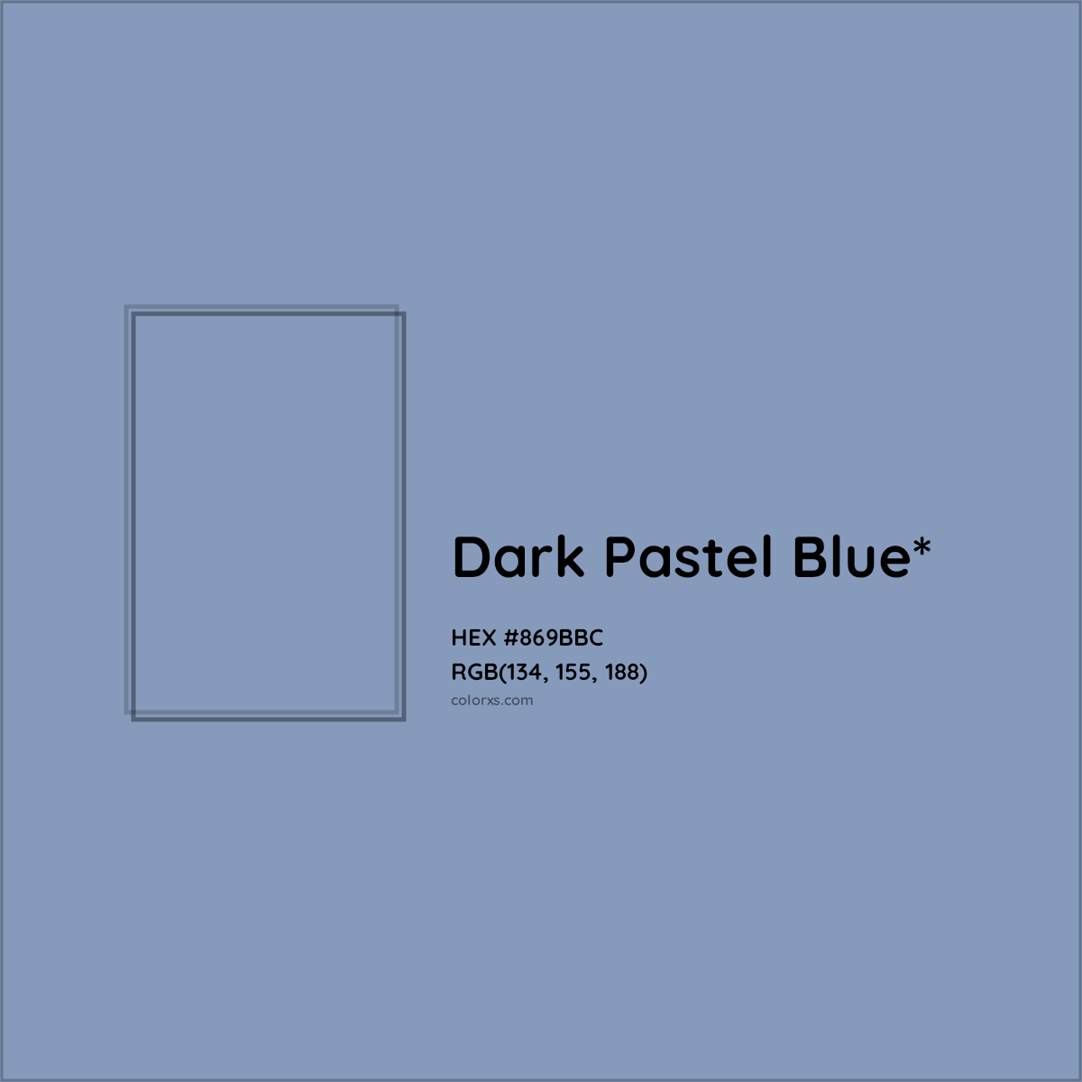 HEX #869BBC Color Name, Color Code, Palettes, Similar Paints, Images