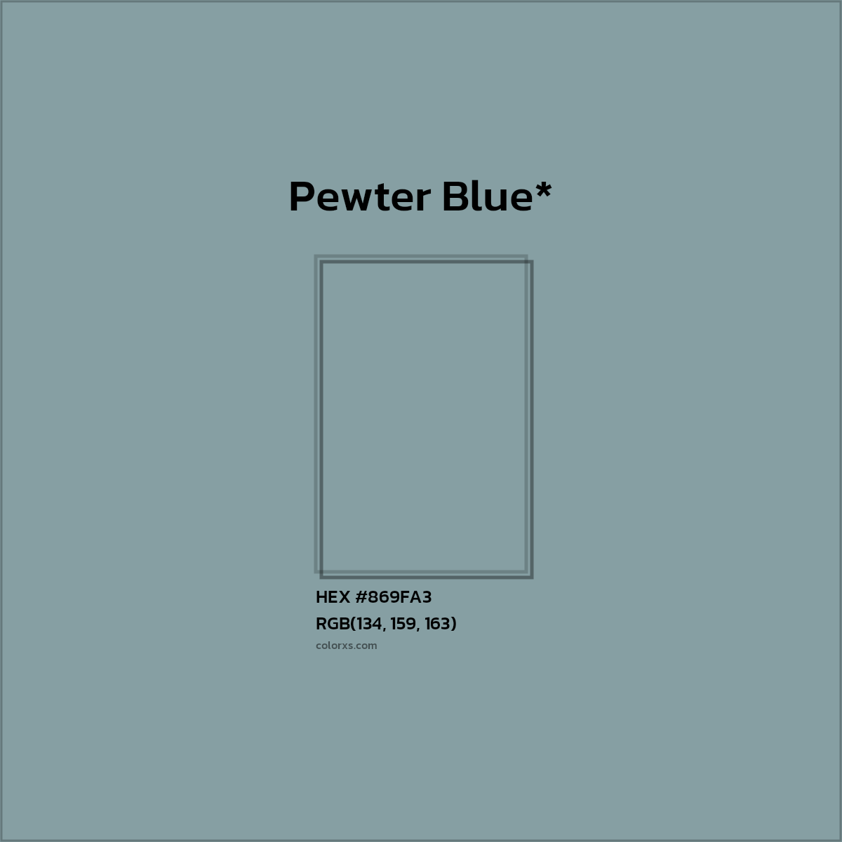 HEX #869FA3 Color Name, Color Code, Palettes, Similar Paints, Images