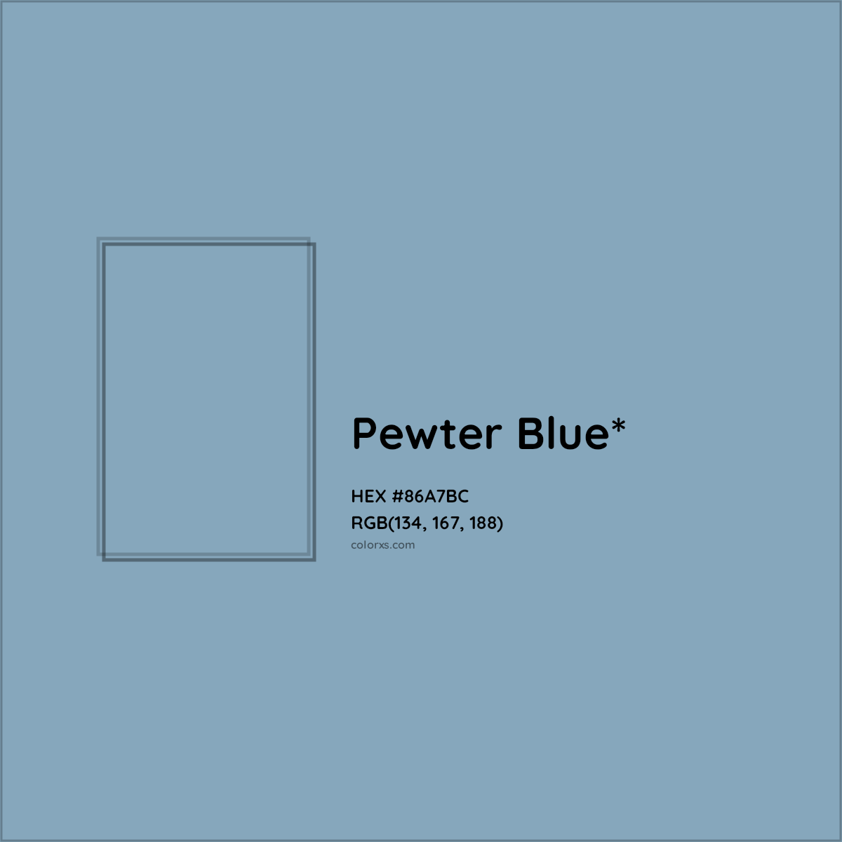 HEX #86A7BC Color Name, Color Code, Palettes, Similar Paints, Images