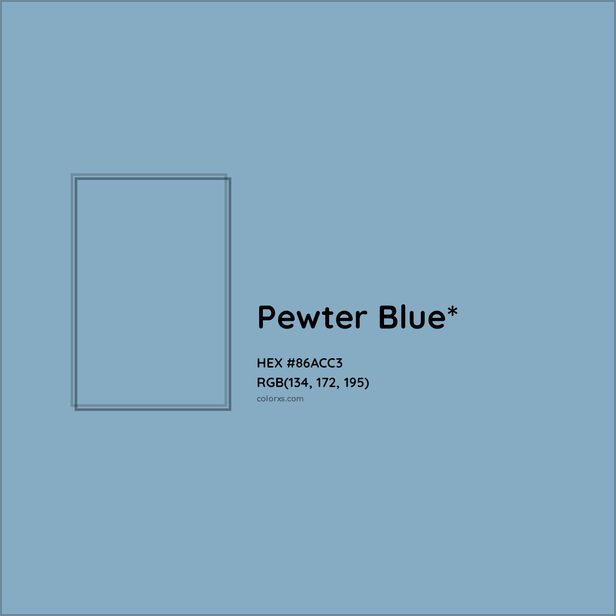 HEX #86ACC3 Color Name, Color Code, Palettes, Similar Paints, Images