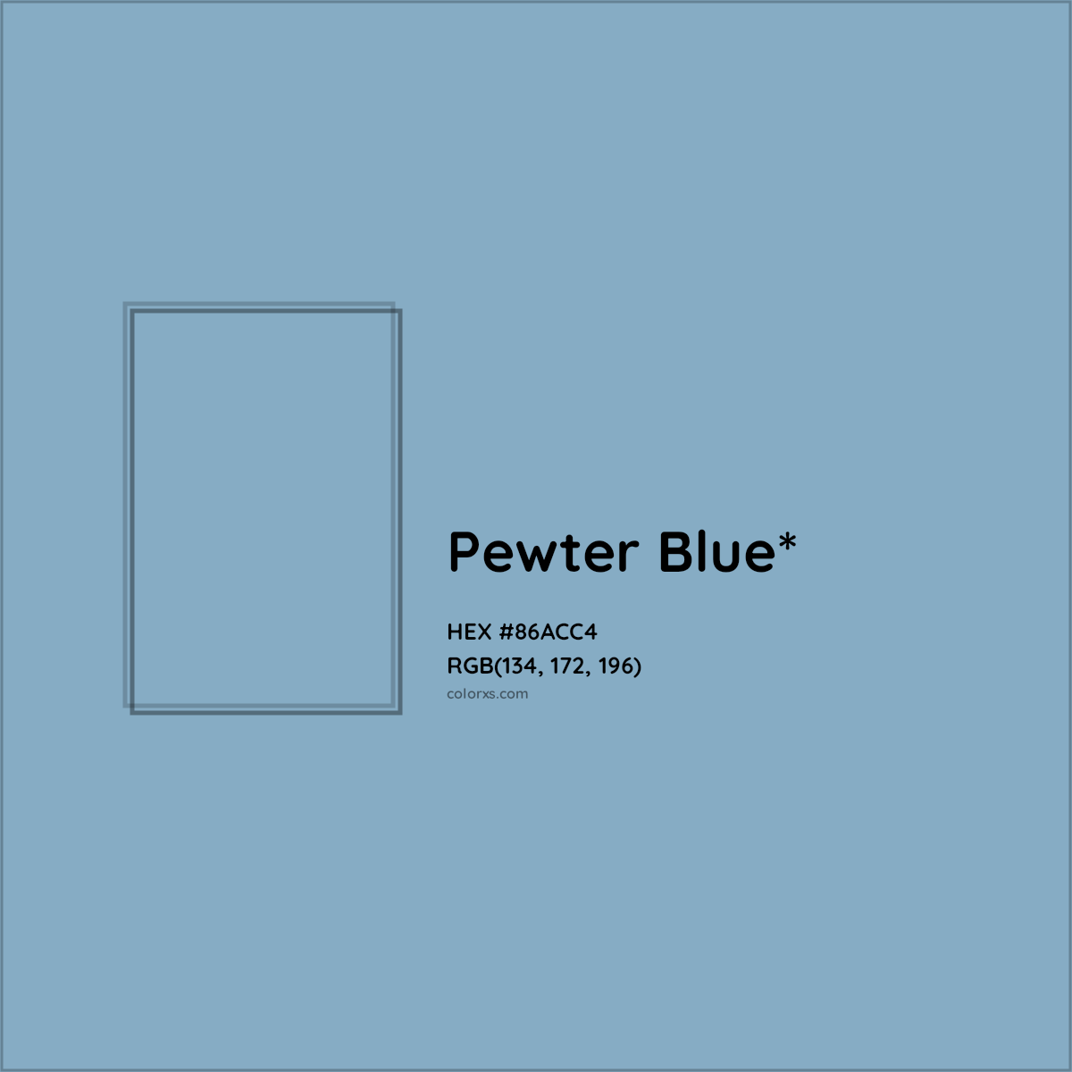 HEX #86ACC4 Color Name, Color Code, Palettes, Similar Paints, Images