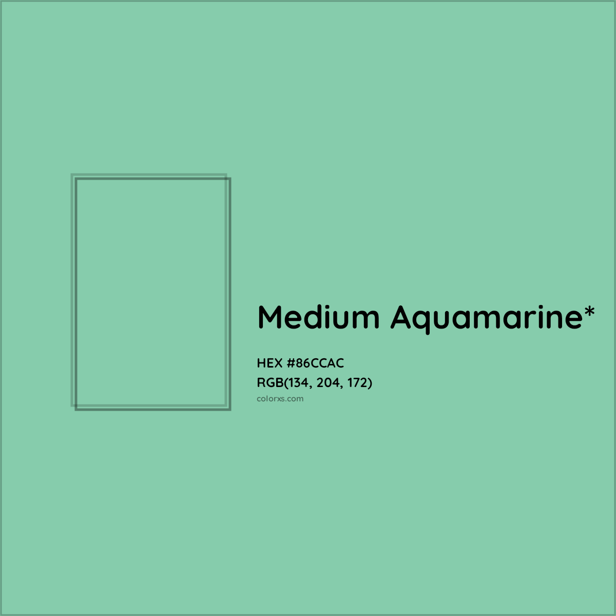 HEX #86CCAC Color Name, Color Code, Palettes, Similar Paints, Images