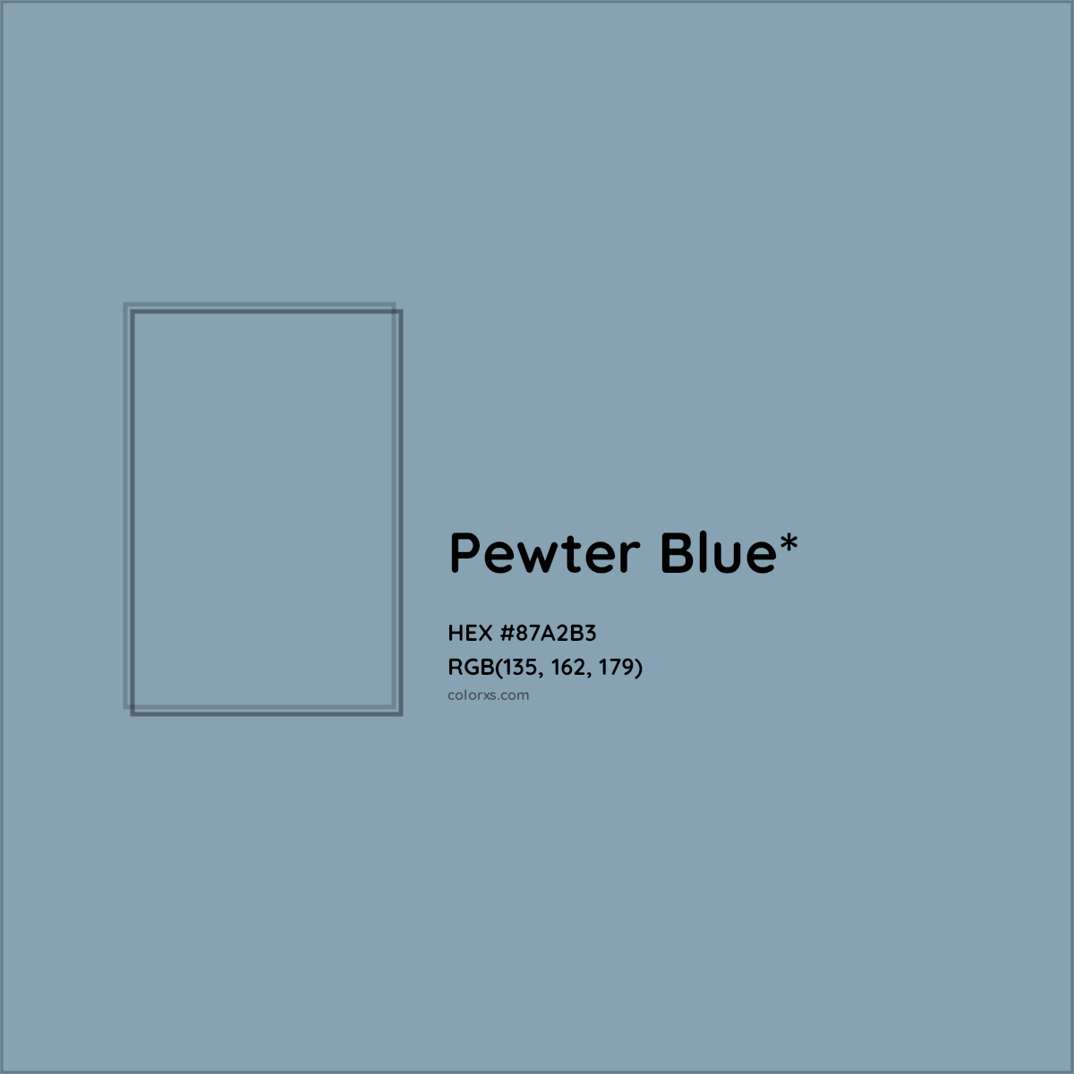 HEX #87A2B3 Color Name, Color Code, Palettes, Similar Paints, Images