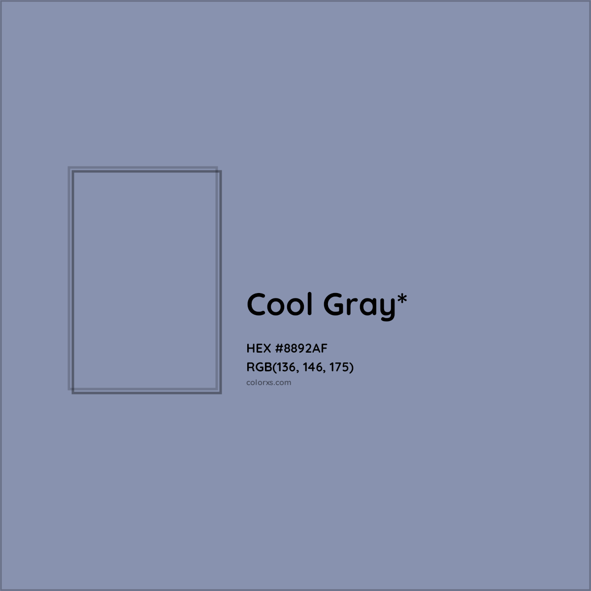 HEX #8892AF Color Name, Color Code, Palettes, Similar Paints, Images