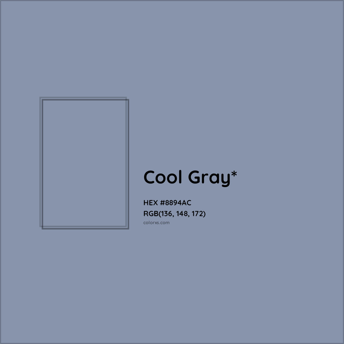 HEX #8894AC Color Name, Color Code, Palettes, Similar Paints, Images