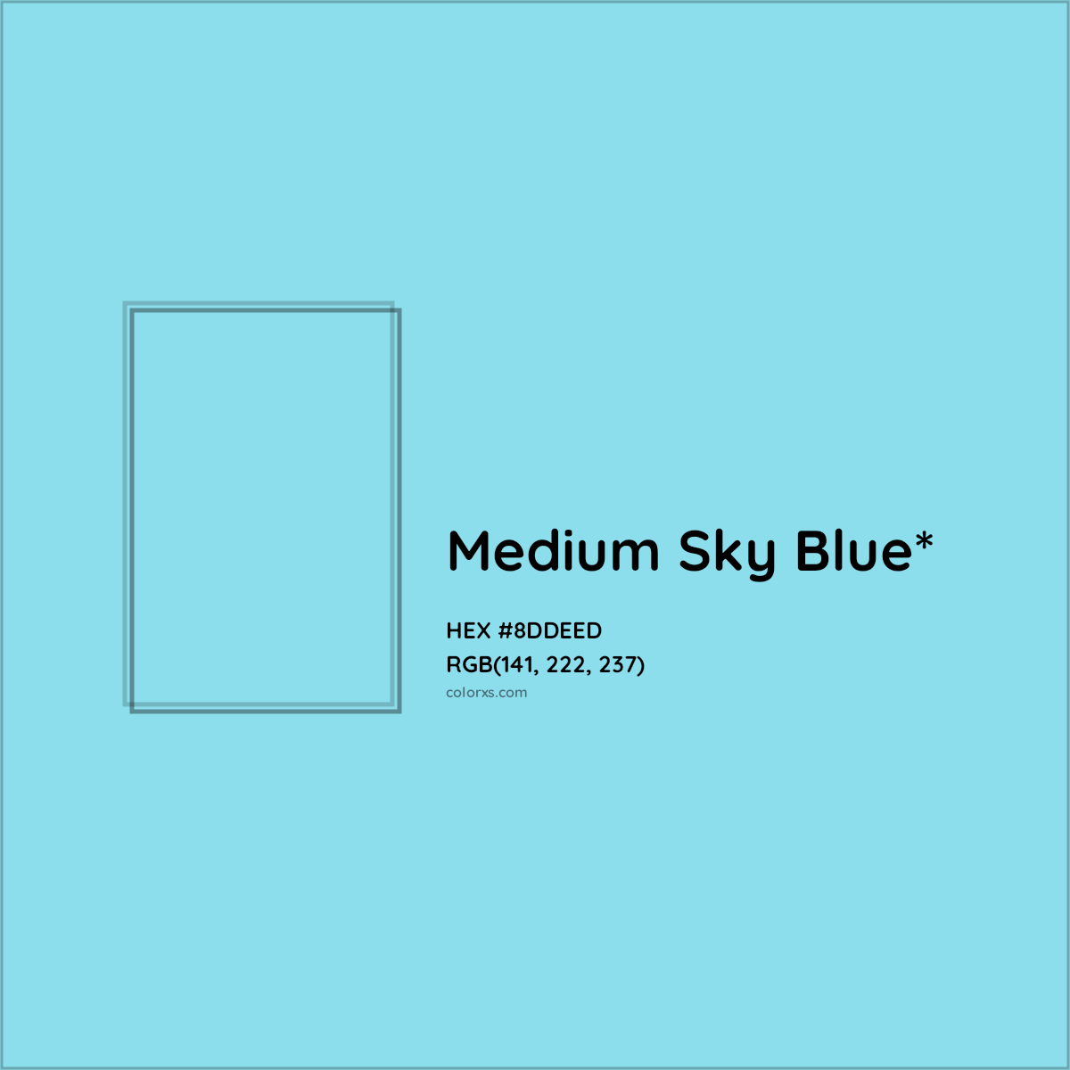 HEX #8DDEED Color Name, Color Code, Palettes, Similar Paints, Images