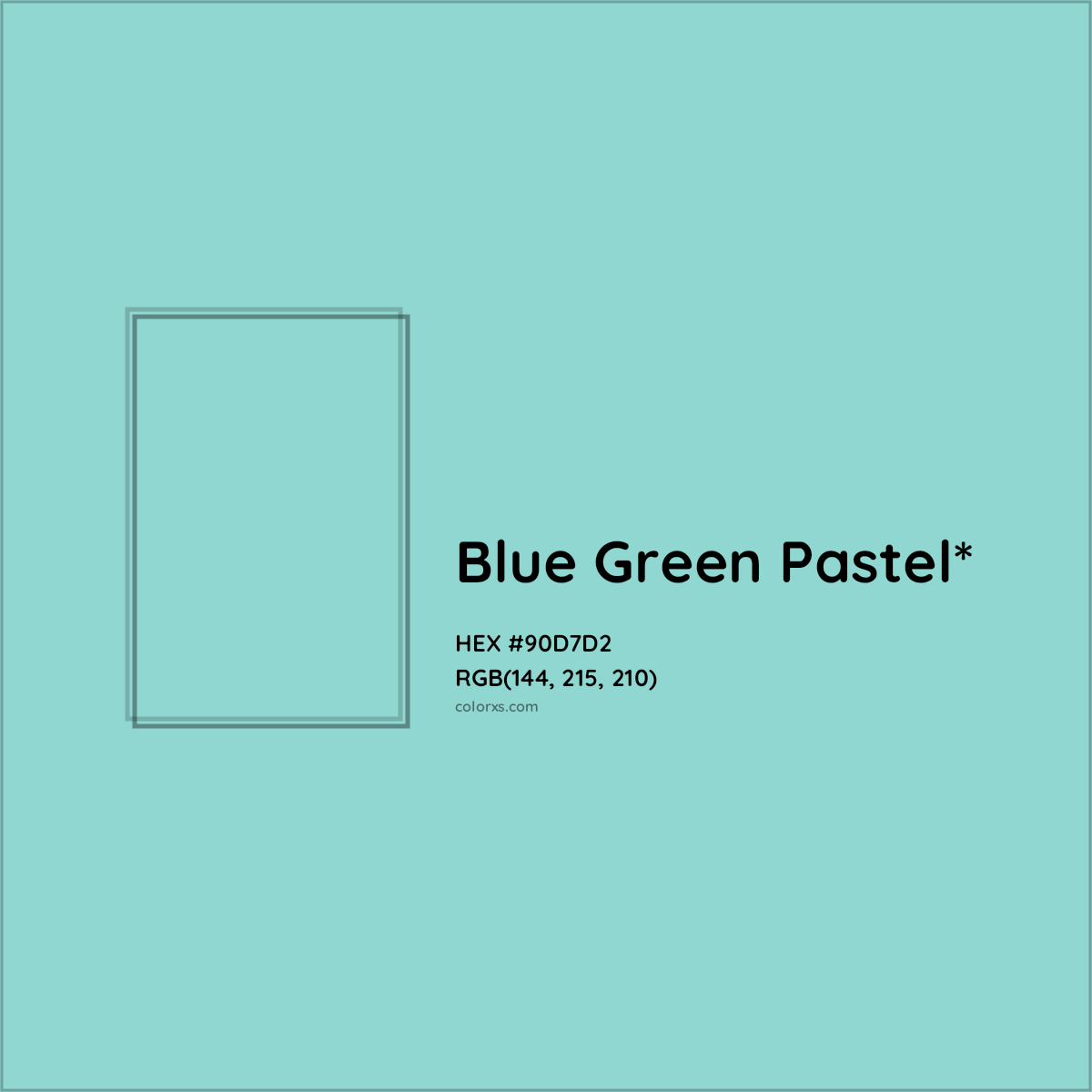 HEX #90D7D2 Color Name, Color Code, Palettes, Similar Paints, Images