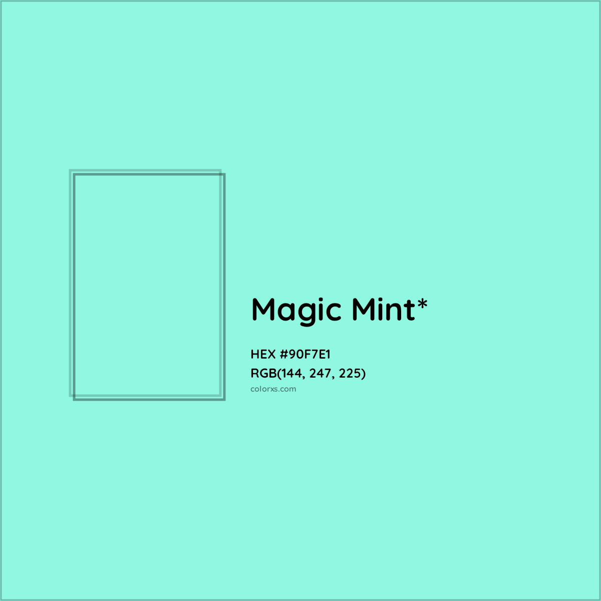 HEX #90F7E1 Color Name, Color Code, Palettes, Similar Paints, Images