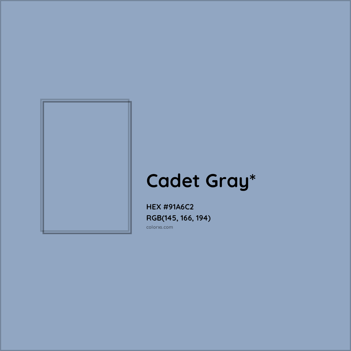 HEX #91A6C2 Color Name, Color Code, Palettes, Similar Paints, Images