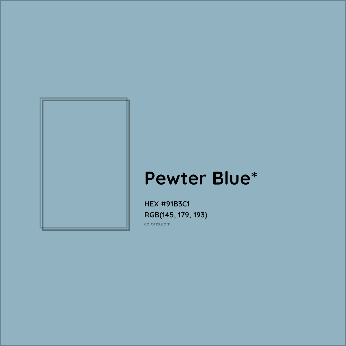 HEX #91B3C1 Color Name, Color Code, Palettes, Similar Paints, Images