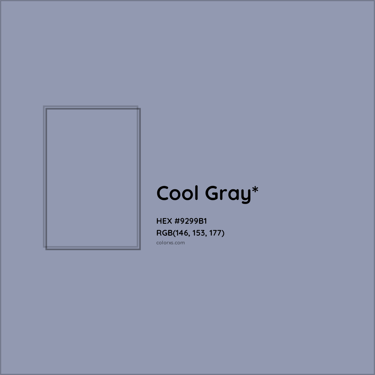 HEX #9299B1 Color Name, Color Code, Palettes, Similar Paints, Images