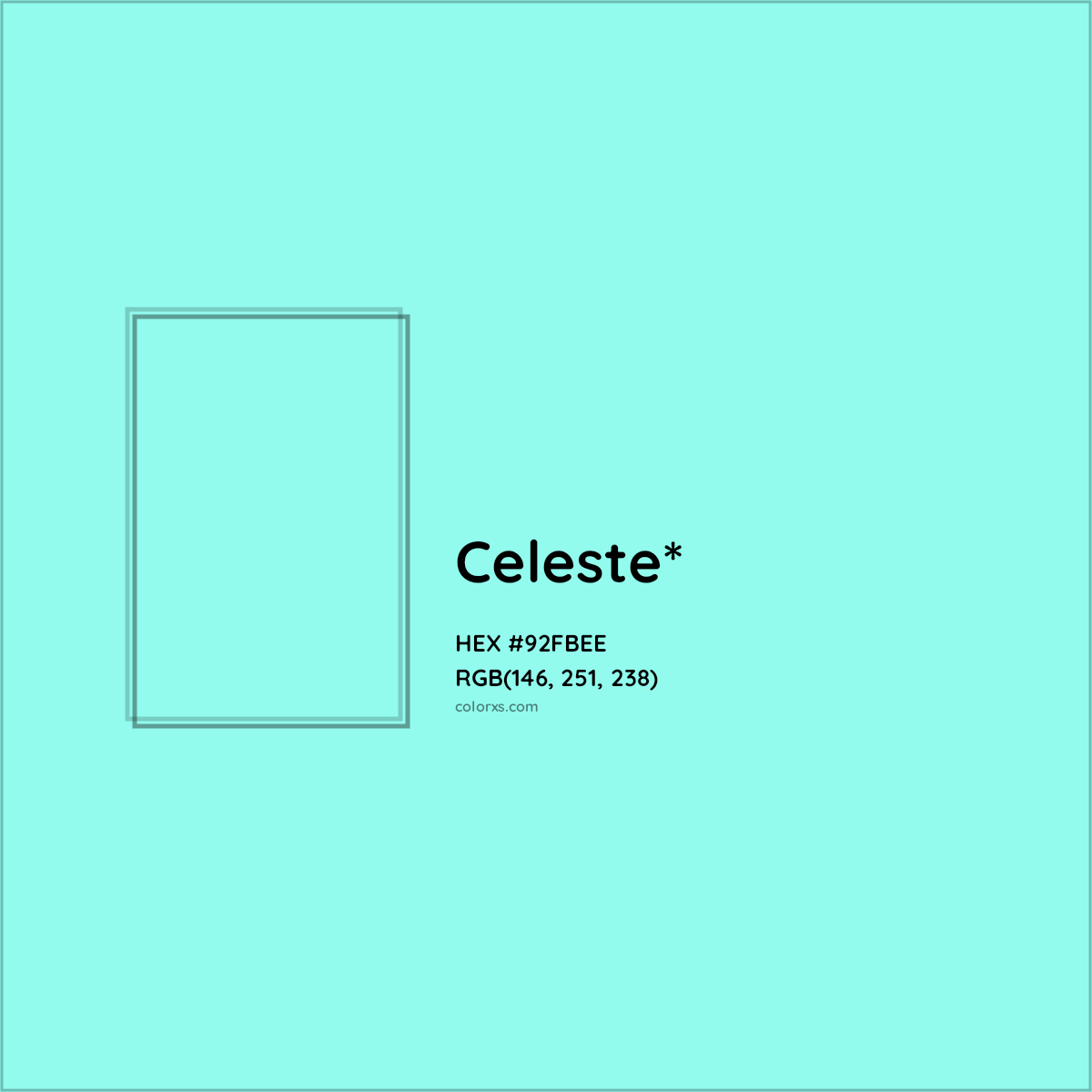 HEX #92FBEE Color Name, Color Code, Palettes, Similar Paints, Images