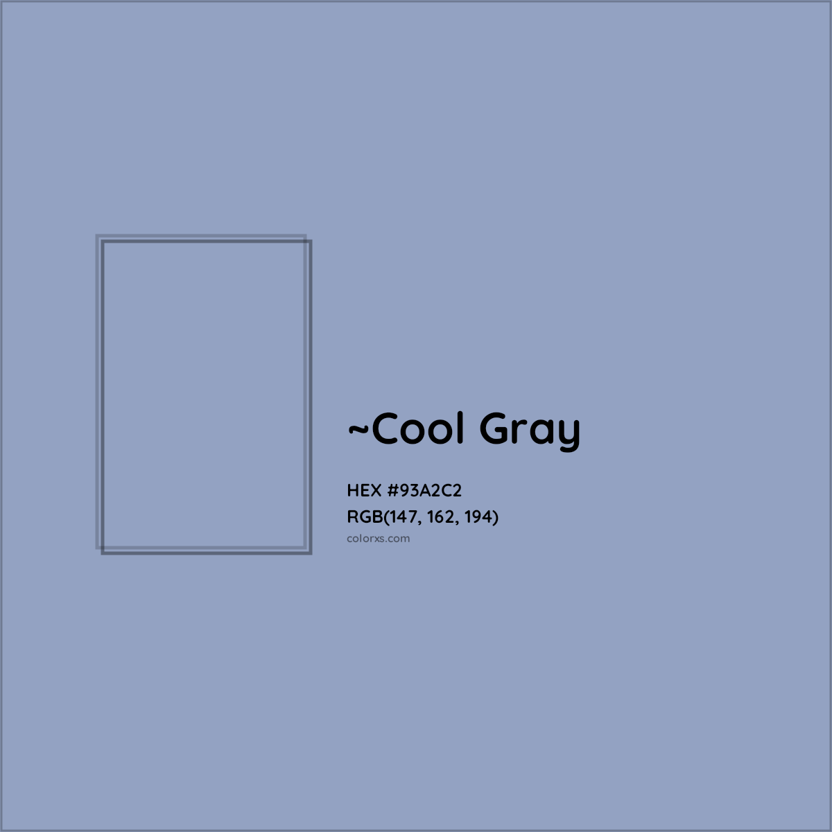 HEX #93A2C2 Color Name, Color Code, Palettes, Similar Paints, Images