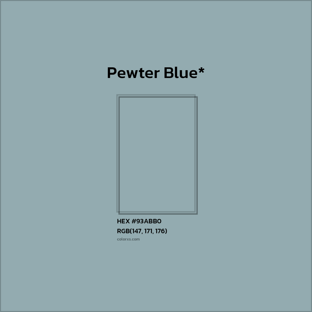 HEX #93ABB0 Color Name, Color Code, Palettes, Similar Paints, Images