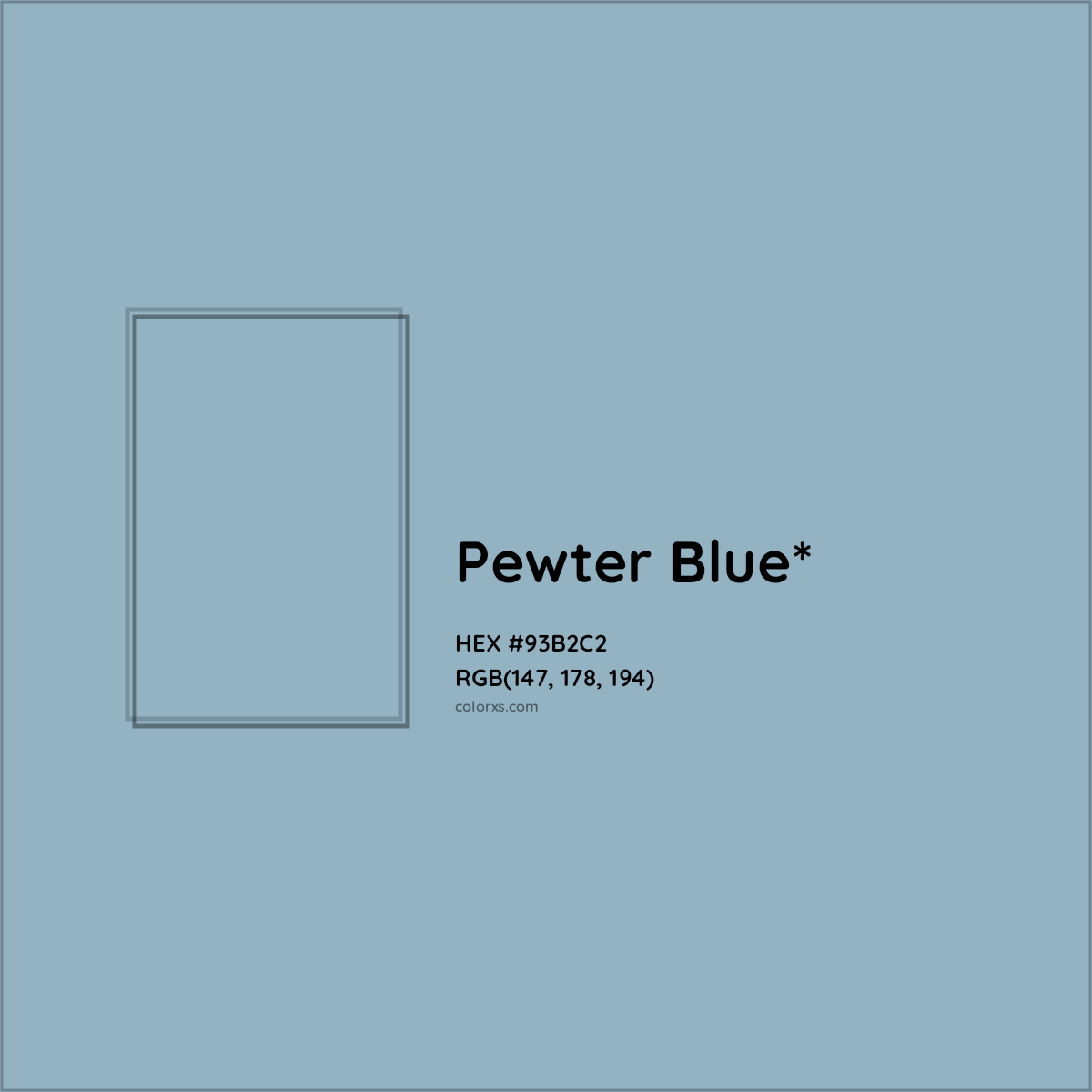 HEX #93B2C2 Color Name, Color Code, Palettes, Similar Paints, Images