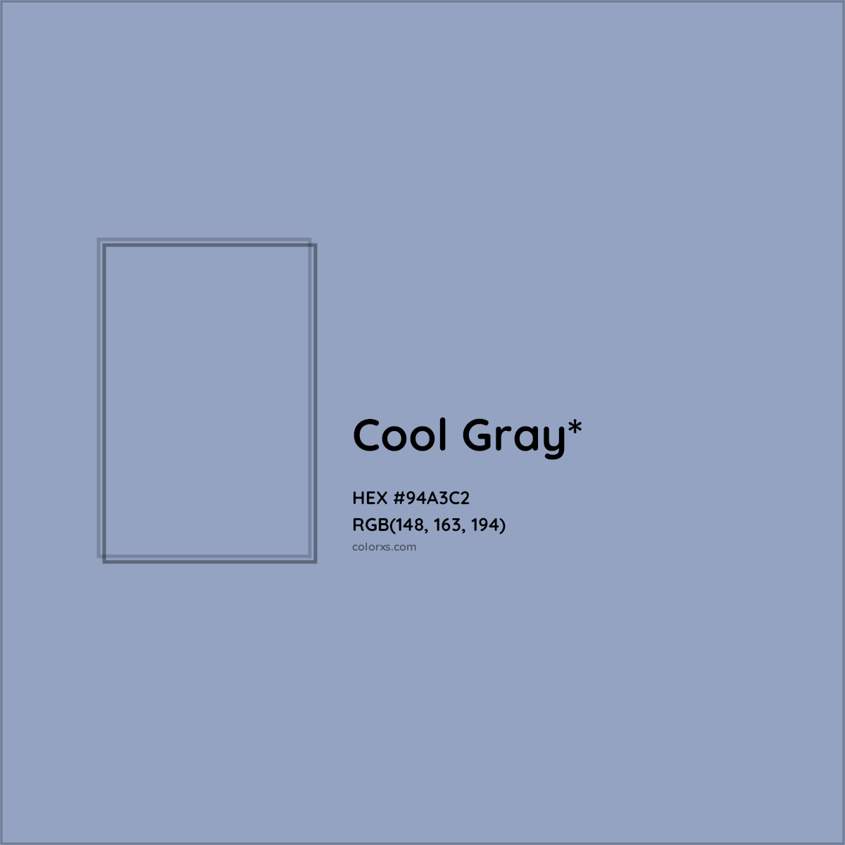 HEX #94A3C2 Color Name, Color Code, Palettes, Similar Paints, Images