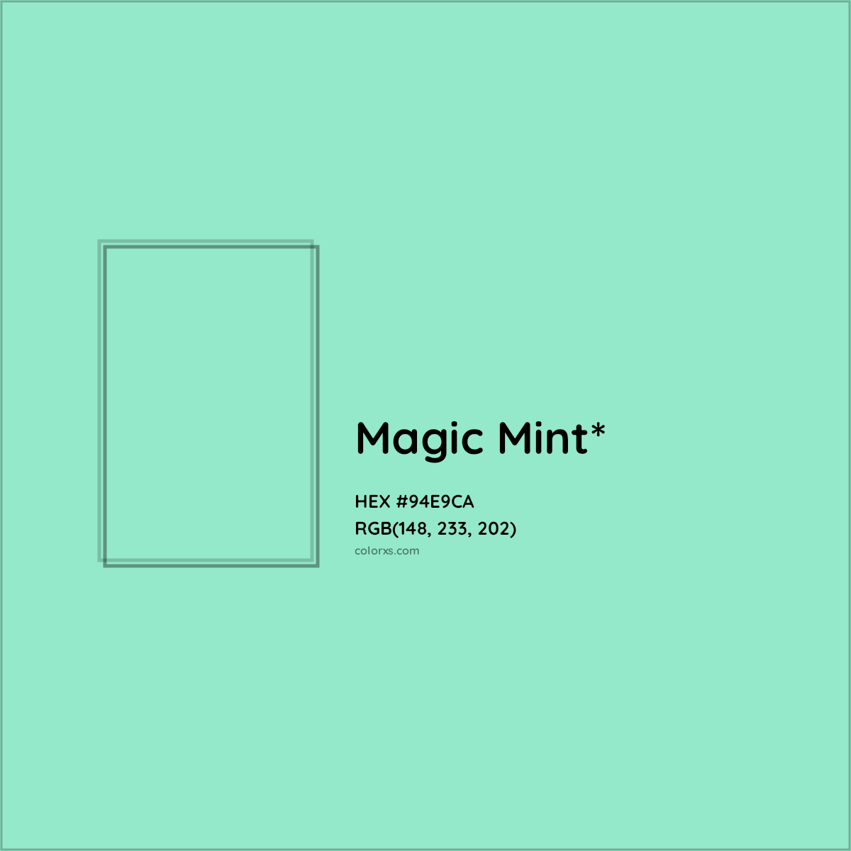 HEX #94E9CA Color Name, Color Code, Palettes, Similar Paints, Images