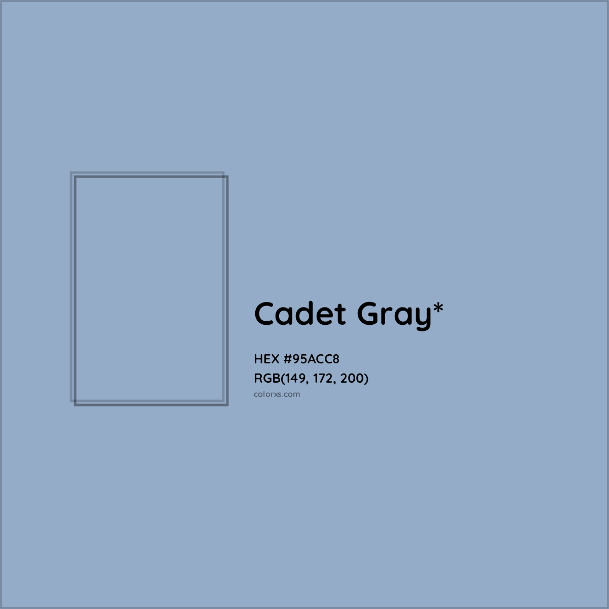 HEX #95ACC8 Color Name, Color Code, Palettes, Similar Paints, Images