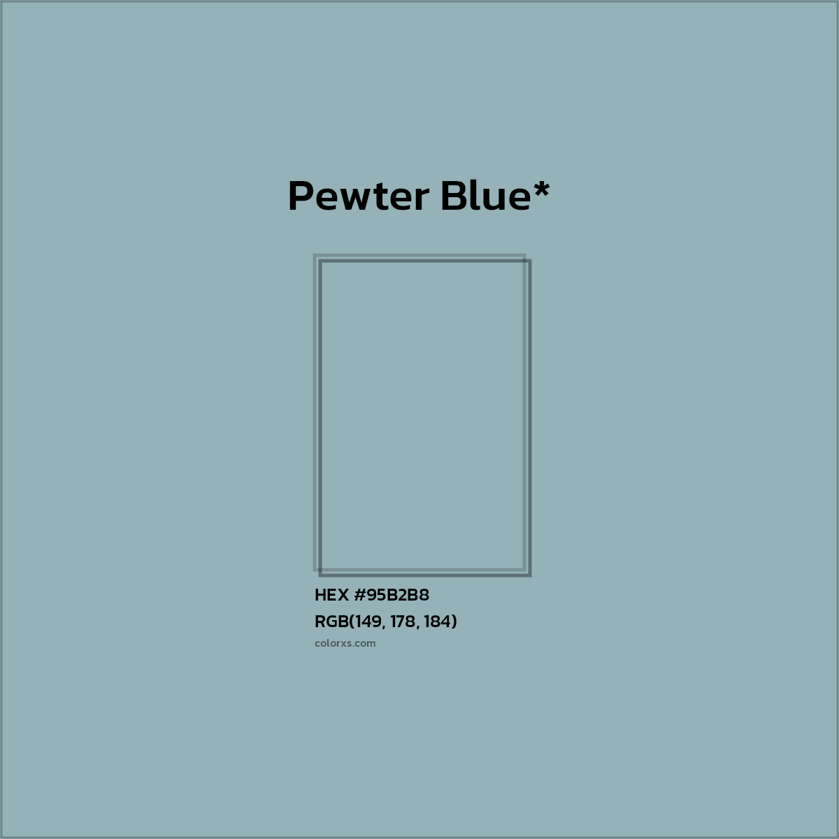 HEX #95B2B8 Color Name, Color Code, Palettes, Similar Paints, Images