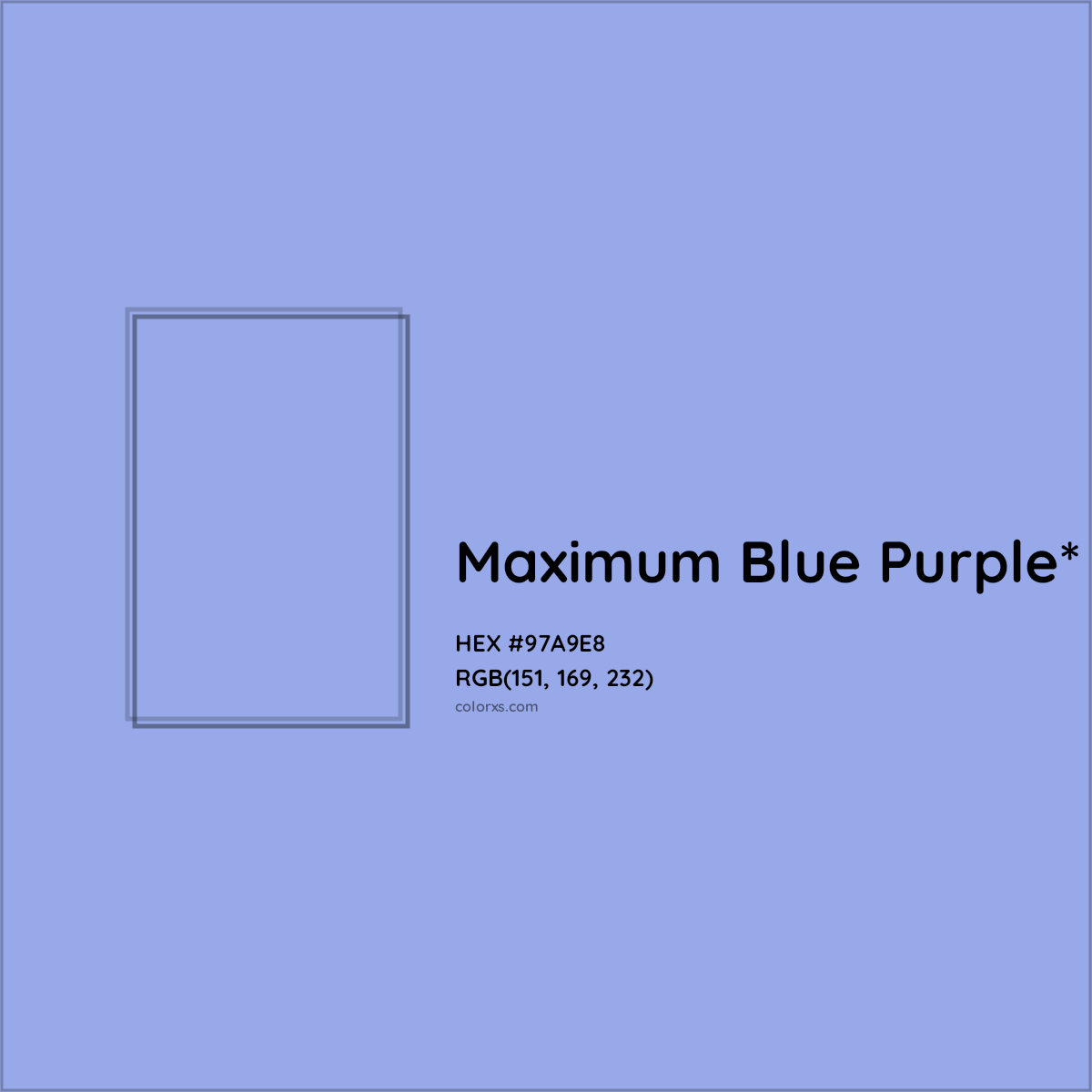 HEX #97A9E8 Color Name, Color Code, Palettes, Similar Paints, Images