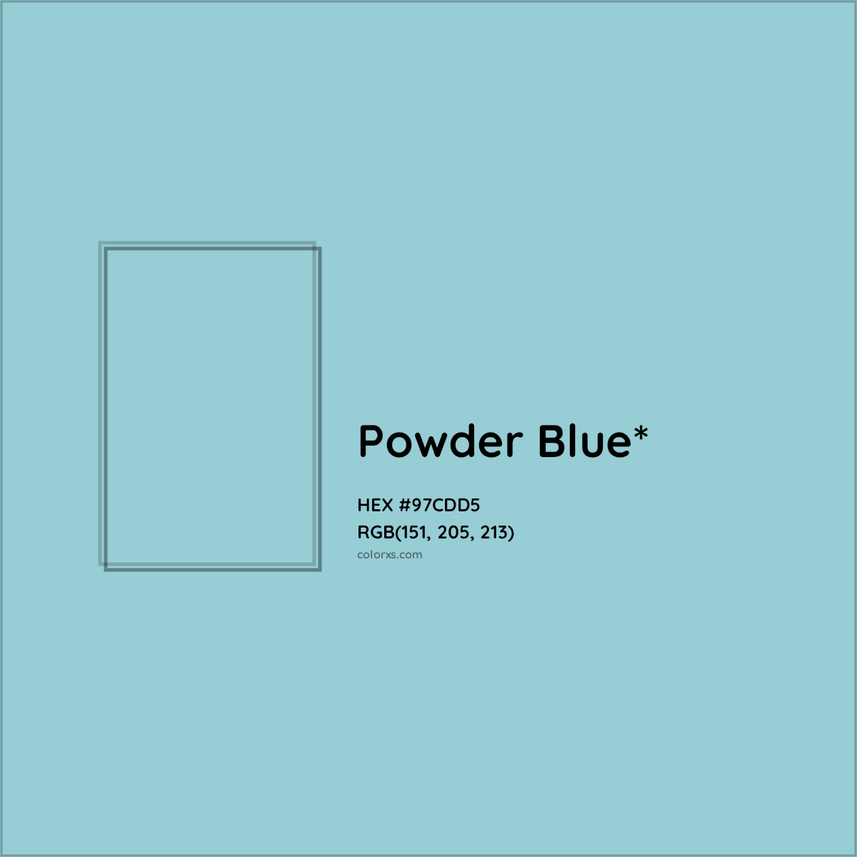 HEX #97CDD5 Color Name, Color Code, Palettes, Similar Paints, Images