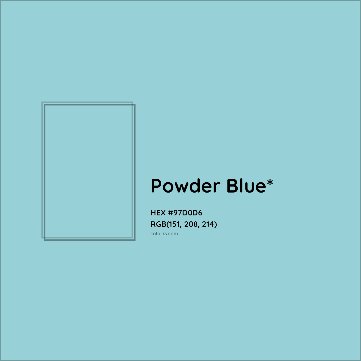 HEX #97D0D6 Color Name, Color Code, Palettes, Similar Paints, Images