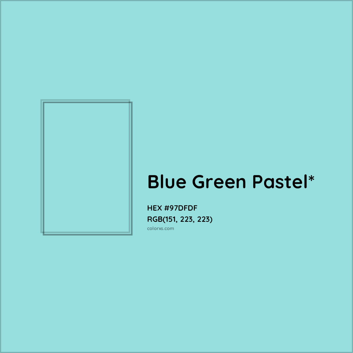 HEX #97DFDF Color Name, Color Code, Palettes, Similar Paints, Images