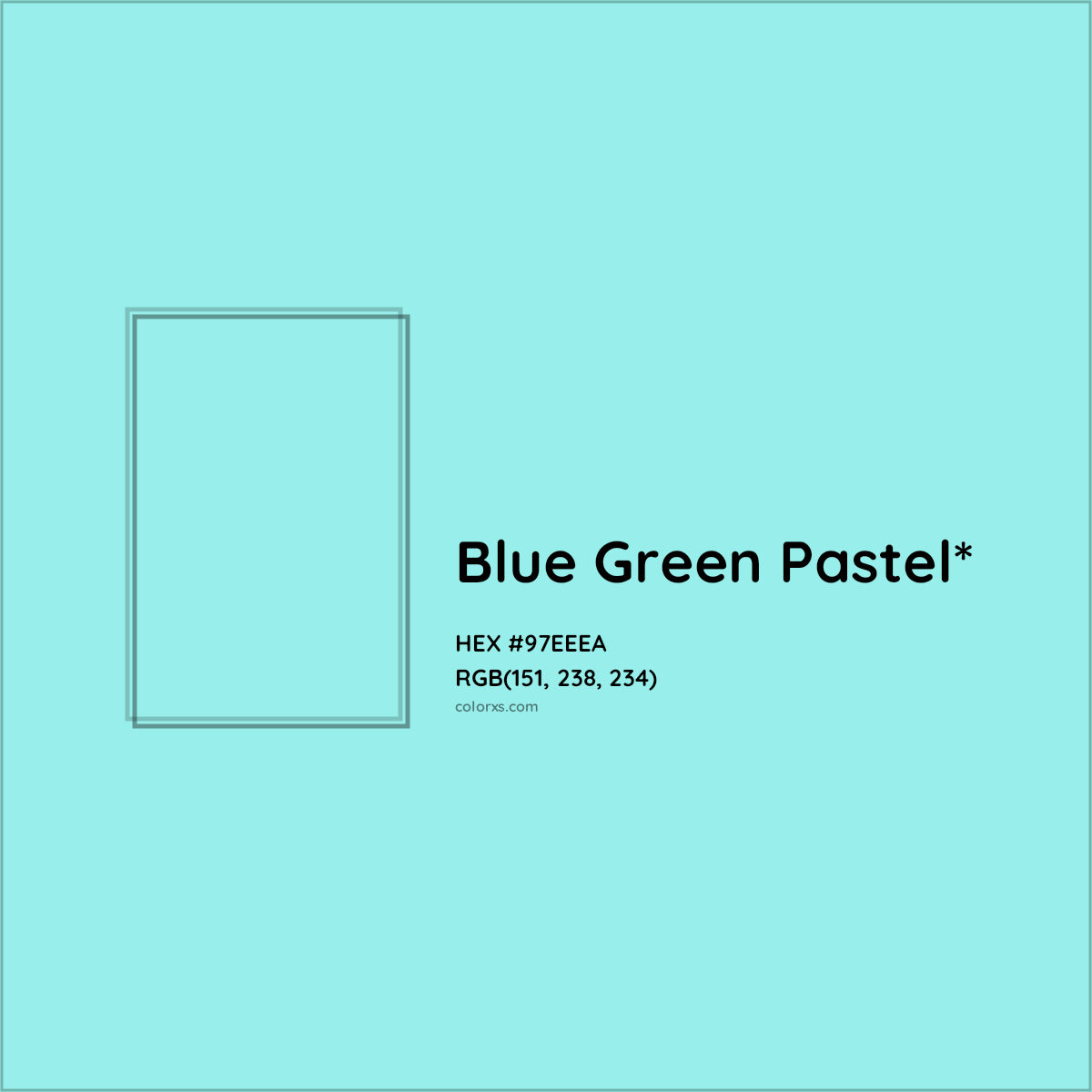 HEX #97EEEA Color Name, Color Code, Palettes, Similar Paints, Images