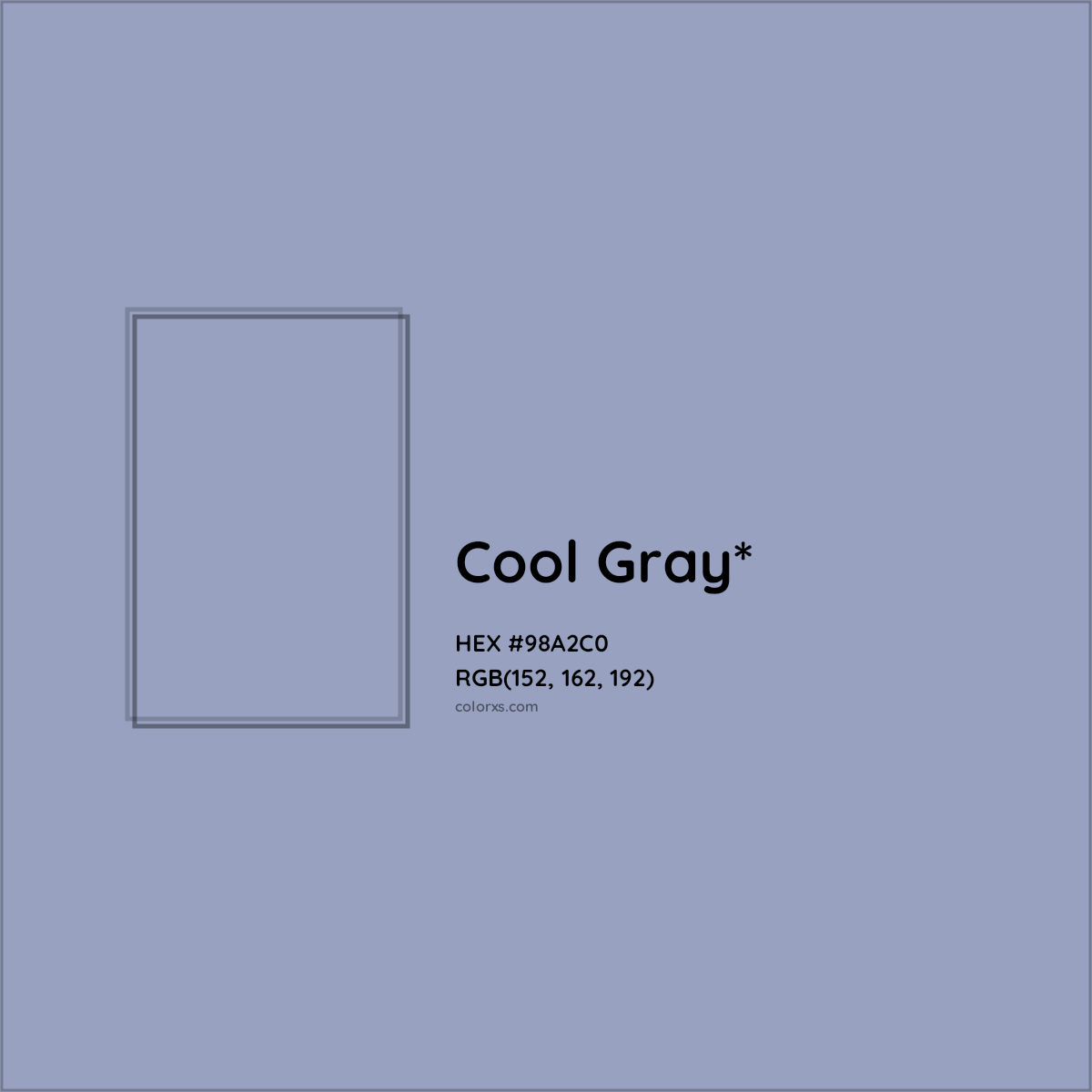 HEX #98A2C0 Color Name, Color Code, Palettes, Similar Paints, Images