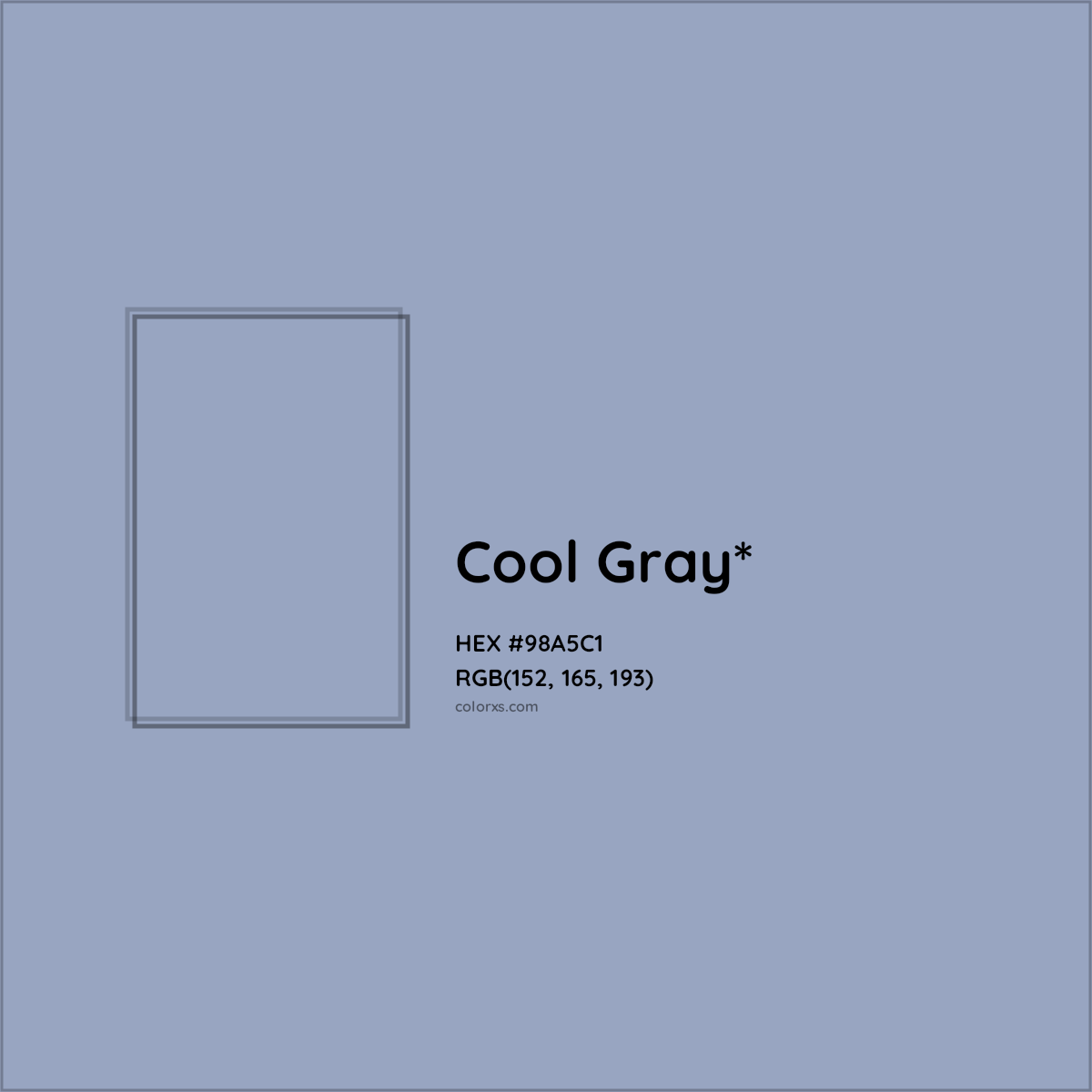 HEX #98A5C1 Color Name, Color Code, Palettes, Similar Paints, Images