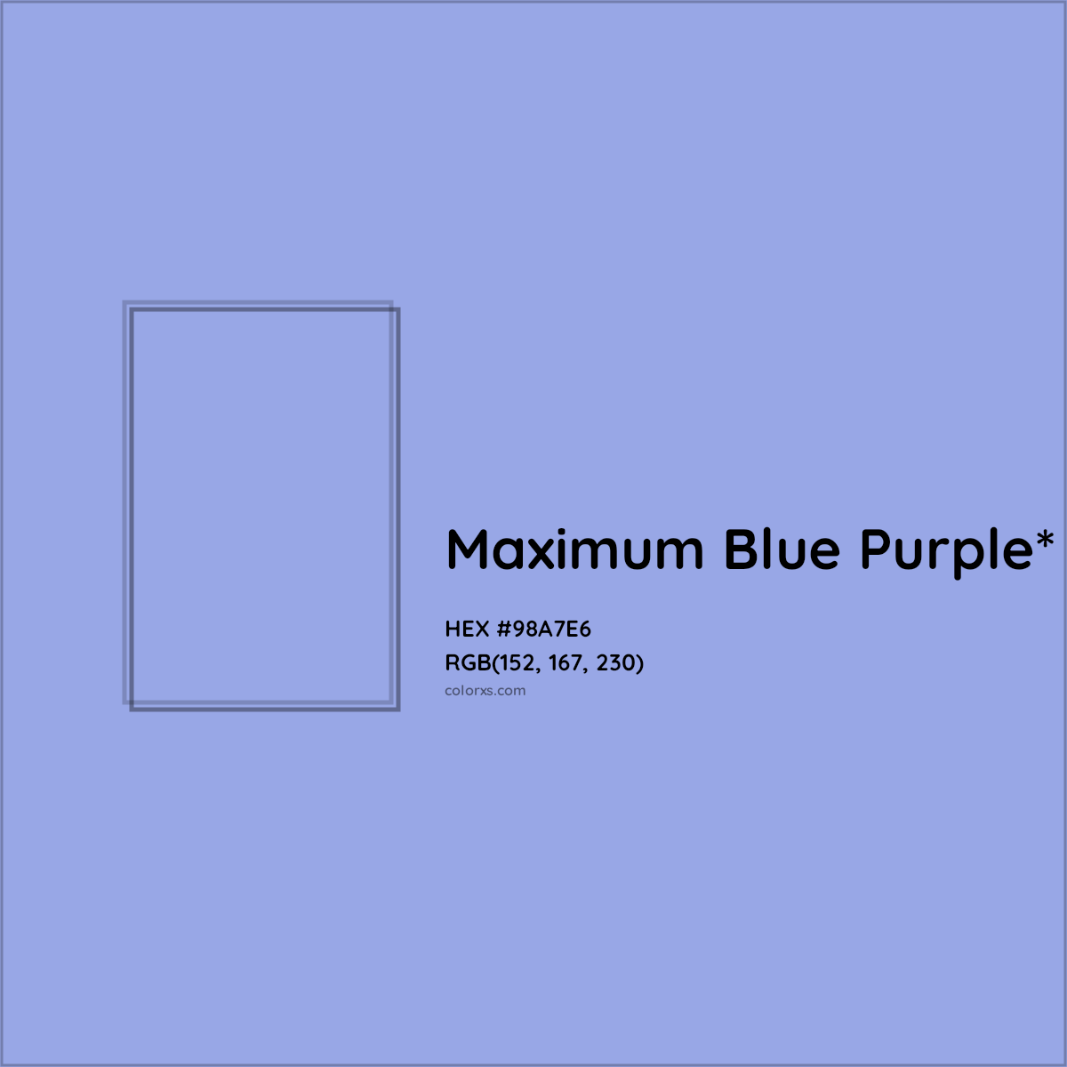 HEX #98A7E6 Color Name, Color Code, Palettes, Similar Paints, Images