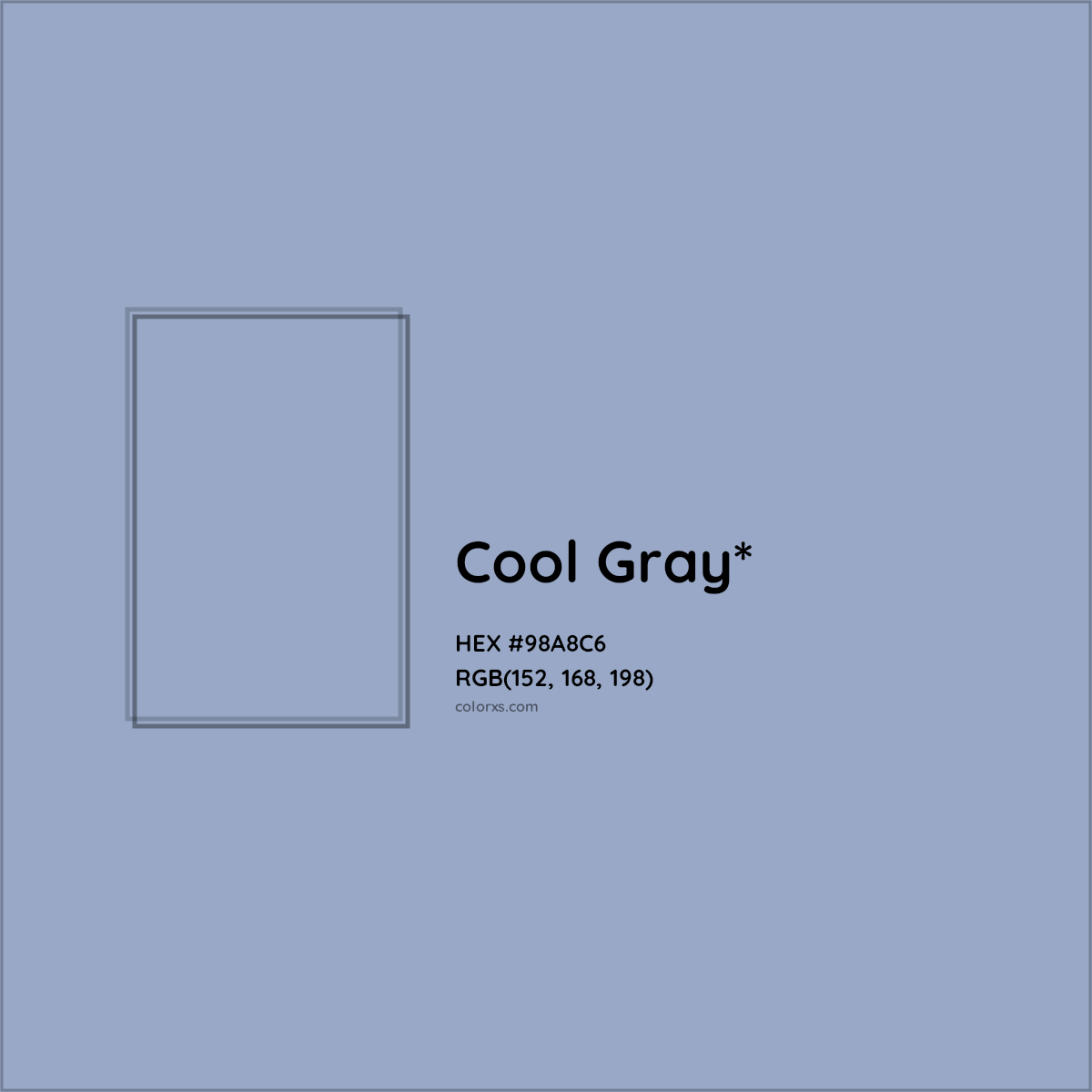 HEX #98A8C6 Color Name, Color Code, Palettes, Similar Paints, Images