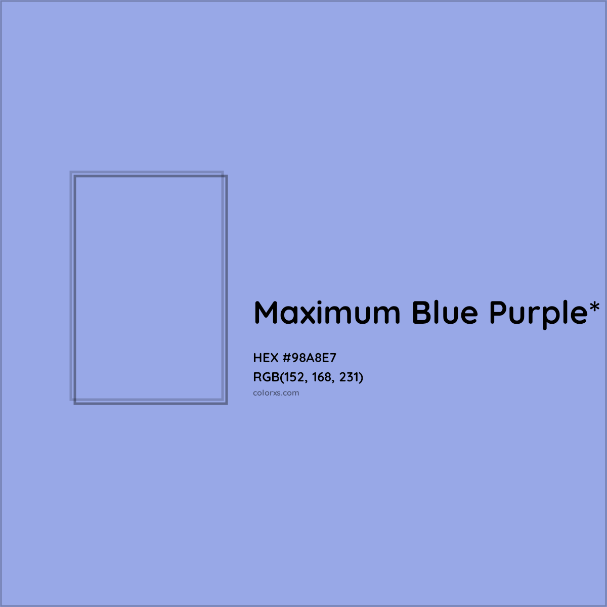 HEX #98A8E7 Color Name, Color Code, Palettes, Similar Paints, Images