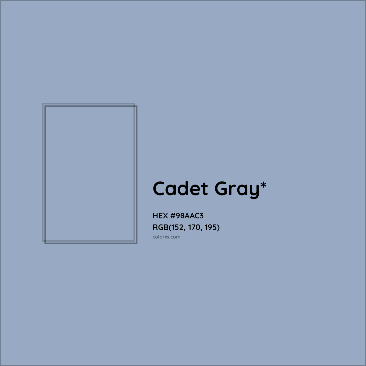 HEX #98AAC3 Color Name, Color Code, Palettes, Similar Paints, Images