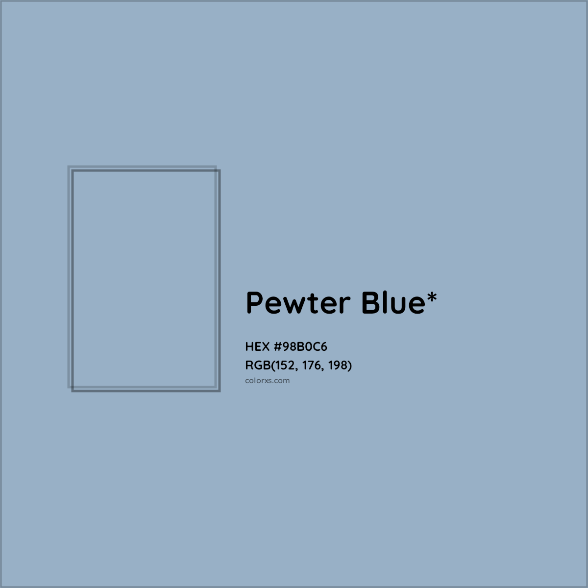 HEX #98B0C6 Color Name, Color Code, Palettes, Similar Paints, Images