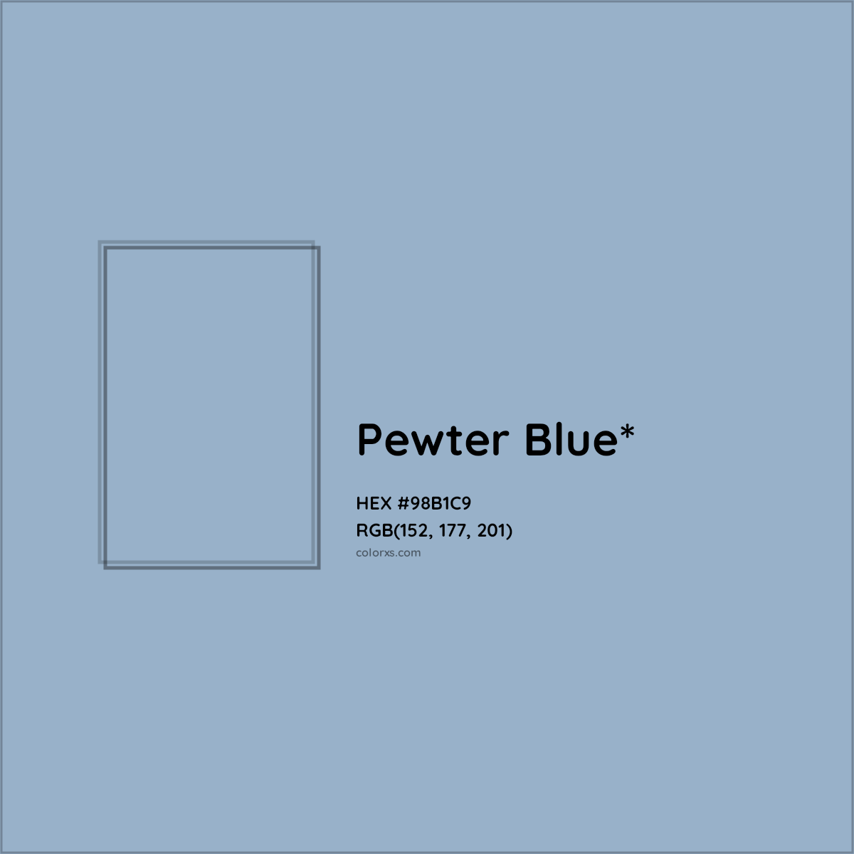 HEX #98B1C9 Color Name, Color Code, Palettes, Similar Paints, Images