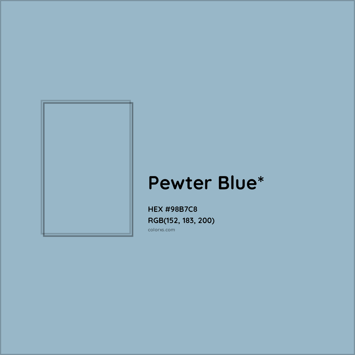 HEX #98B7C8 Color Name, Color Code, Palettes, Similar Paints, Images