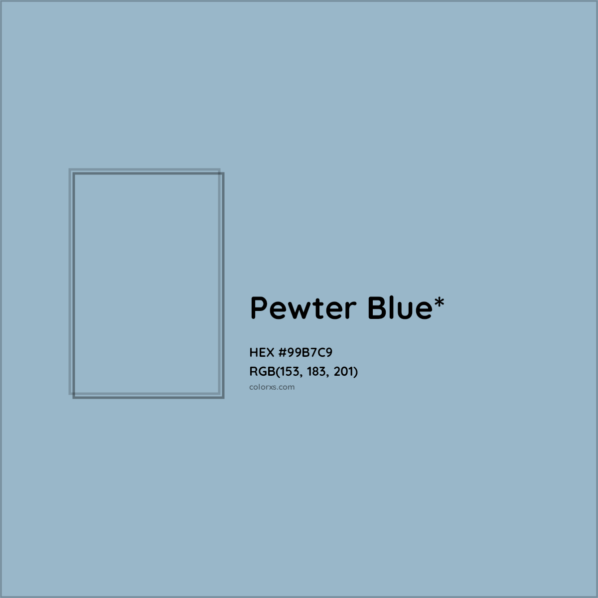 HEX #99B7C9 Color Name, Color Code, Palettes, Similar Paints, Images