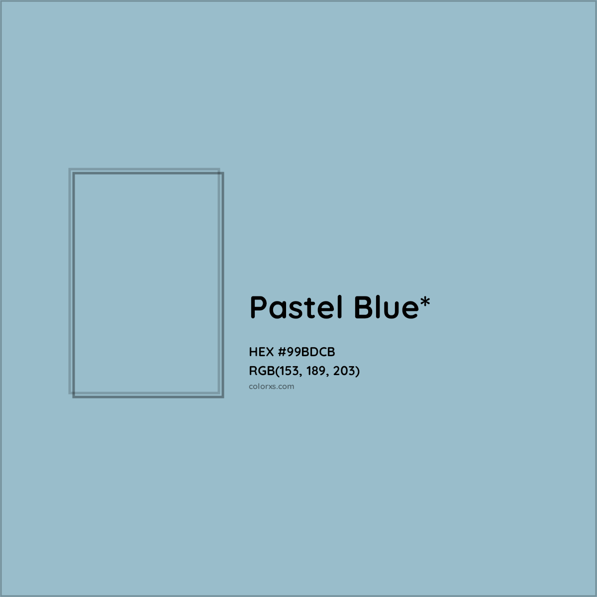 HEX #99BDCB Color Name, Color Code, Palettes, Similar Paints, Images