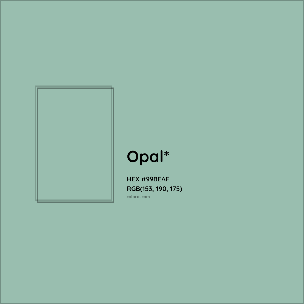 HEX #99BEAF Color Name, Color Code, Palettes, Similar Paints, Images