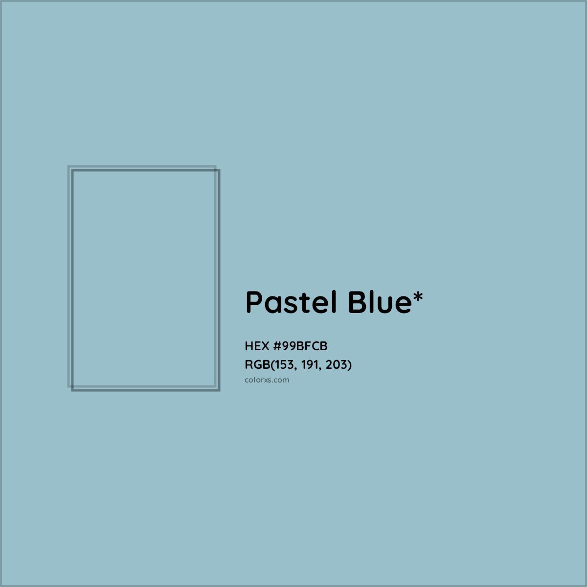 HEX #99BFCB Color Name, Color Code, Palettes, Similar Paints, Images