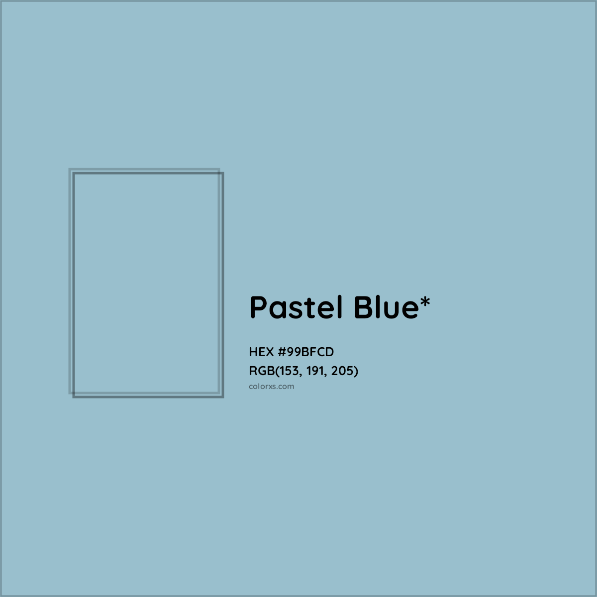 HEX #99BFCD Color Name, Color Code, Palettes, Similar Paints, Images