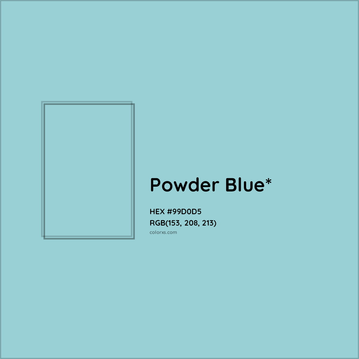 HEX #99D0D5 Color Name, Color Code, Palettes, Similar Paints, Images